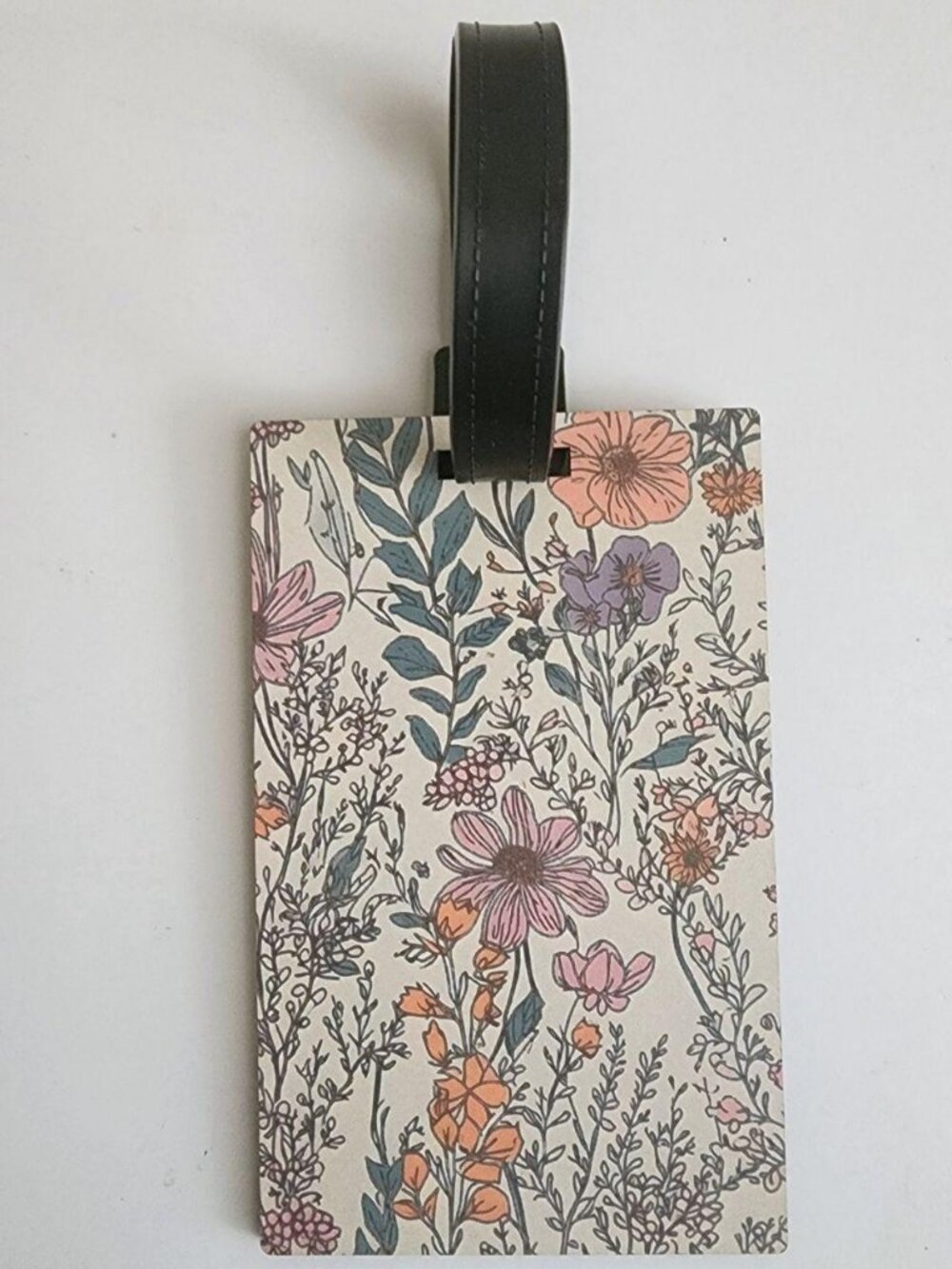 Floral Luggage Tag, Double Sided Print, Suitcase Indentifier, Wild Flowers Tags